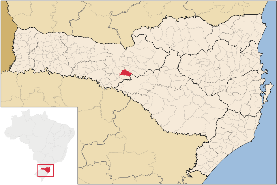 Mapa de localização de Herval d'Oeste em SC