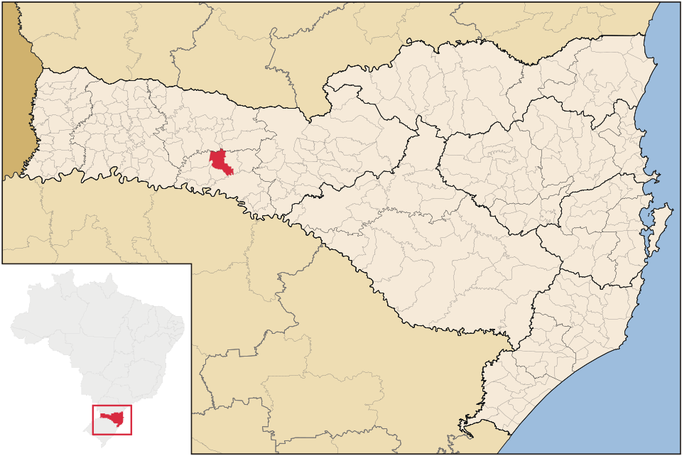 Mapa de localização de Ipumirim em SC