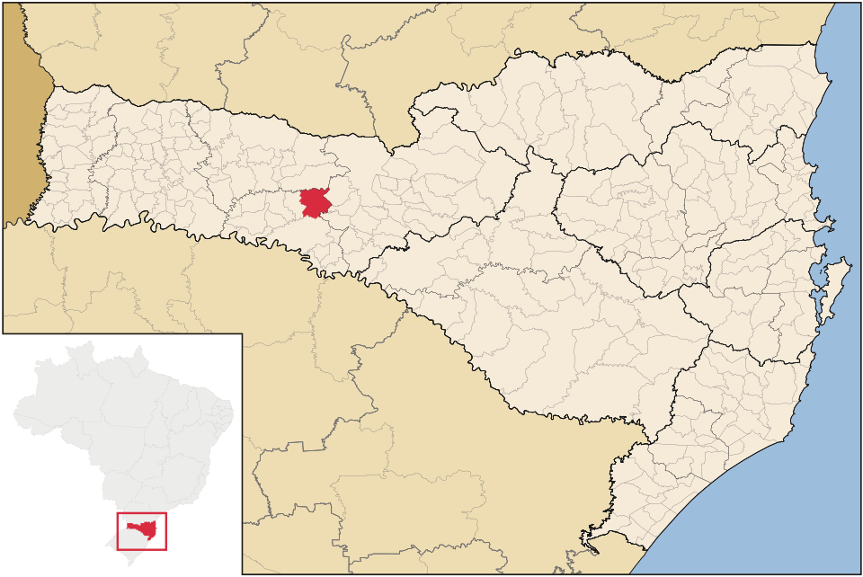 Mapa de localização de Irani em SC