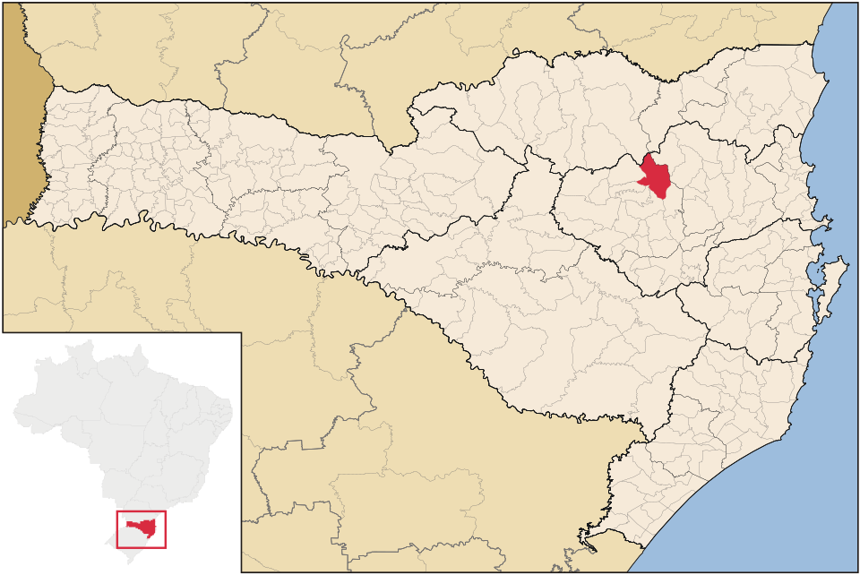 Mapa de localização de José Boiteux em SC