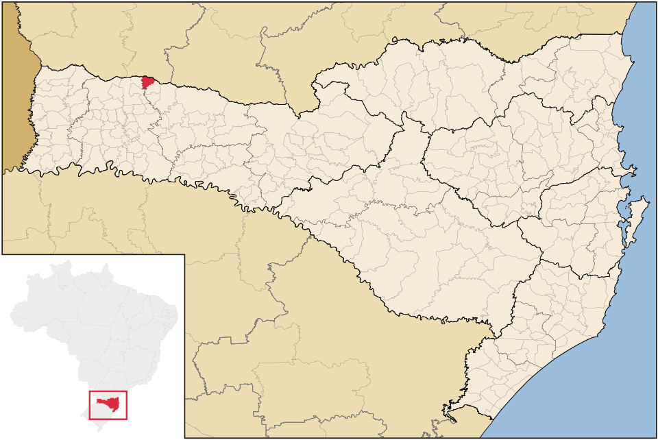 Mapa de localização de Jupiá em SC