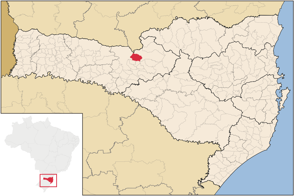 Mapa de localização de Macieira em SC