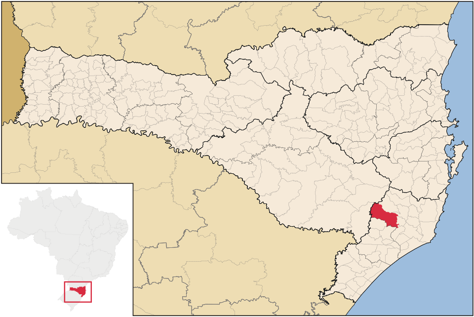 Mapa de localização de Orleans em SC