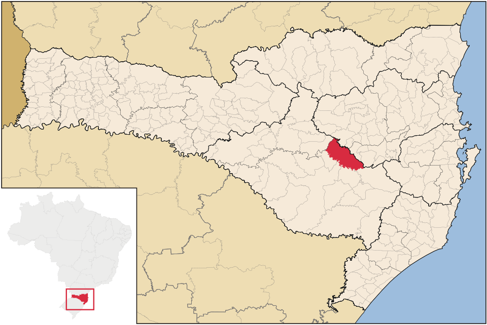Mapa de localização de Otacílio Costa em SC