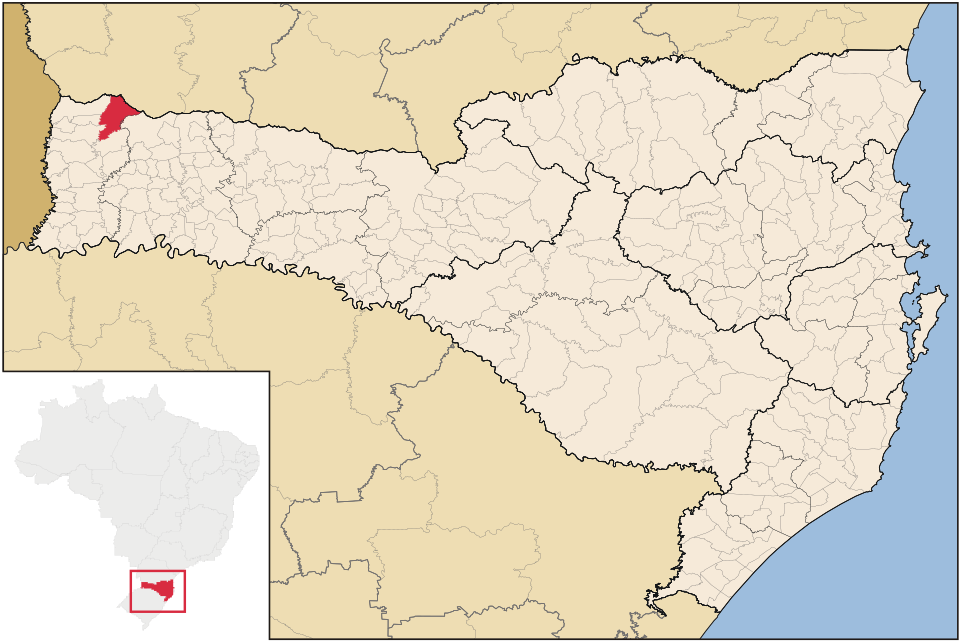 Mapa de localização de Palma Sola em SC