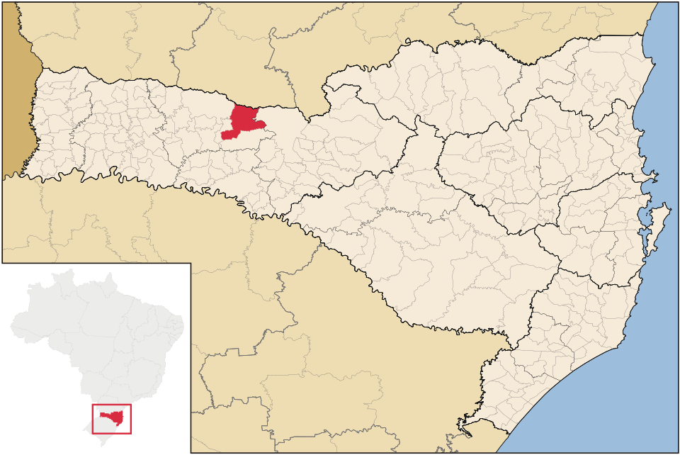 Mapa de localização de Passos Maia em SC