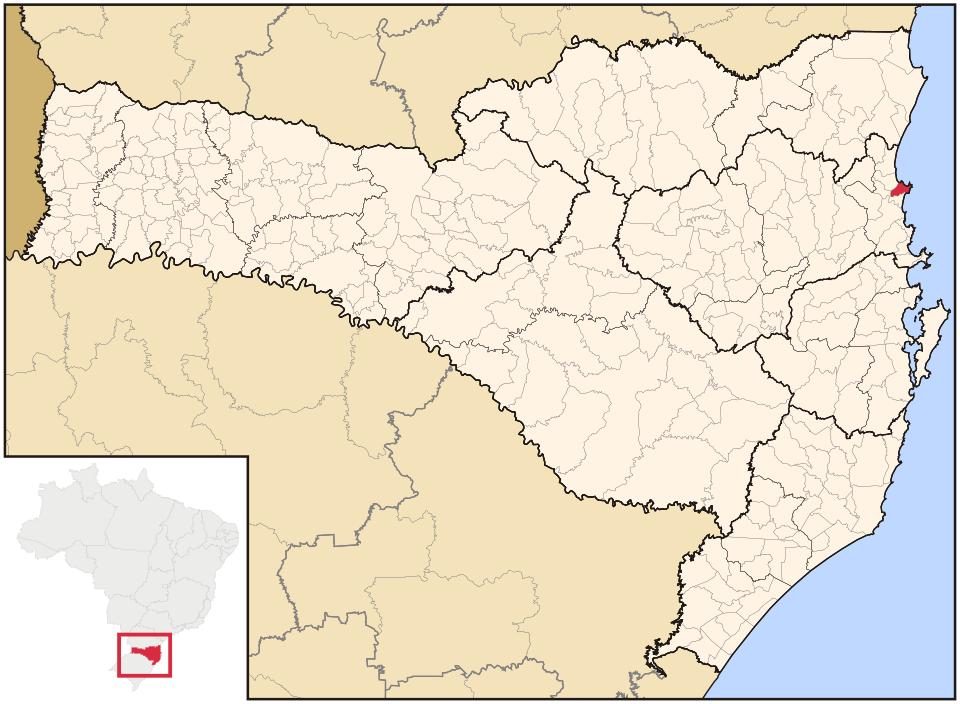 Mapa de localização de Penha em SC