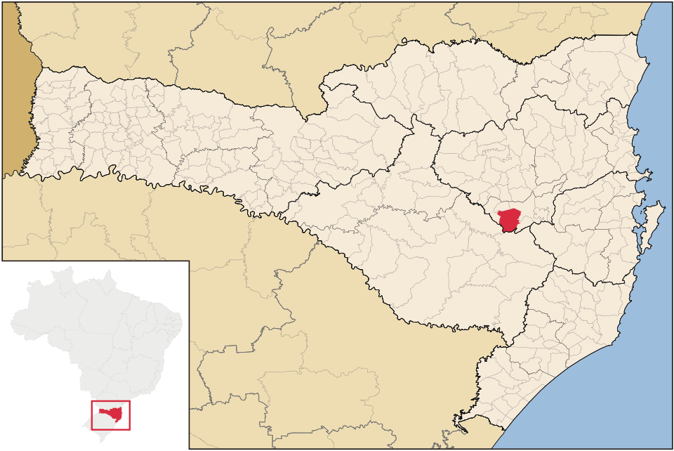 Mapa de localização de Petrolândia em SC