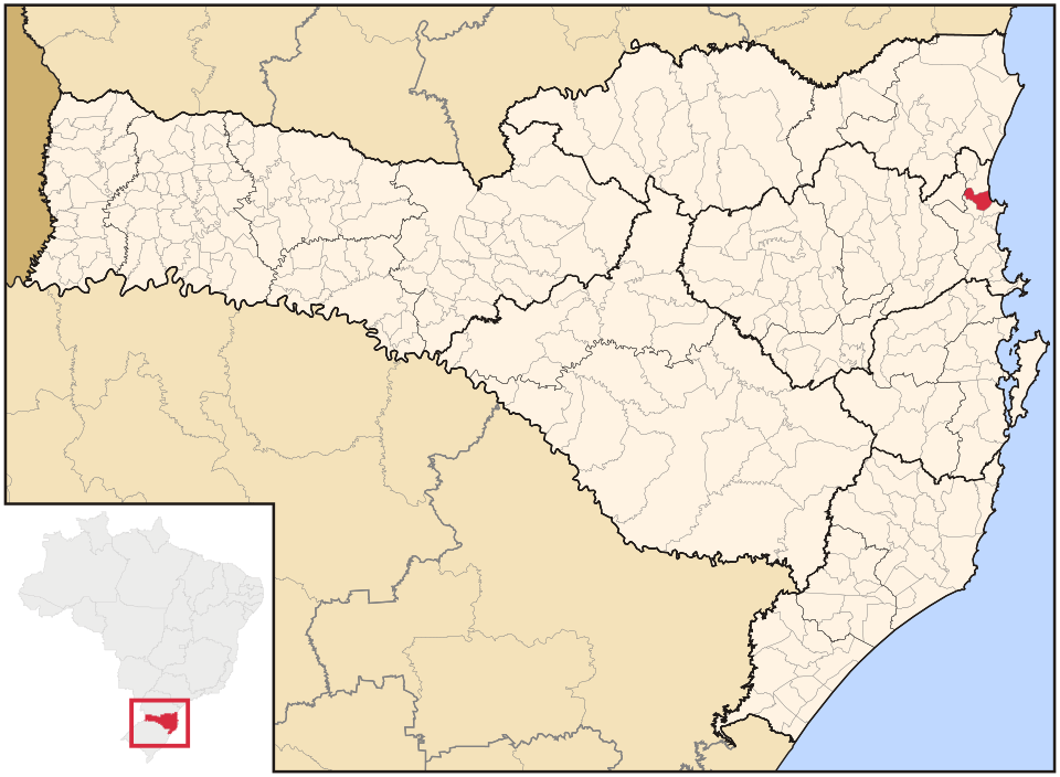 Mapa de localização de Balneário Piçarras em SC