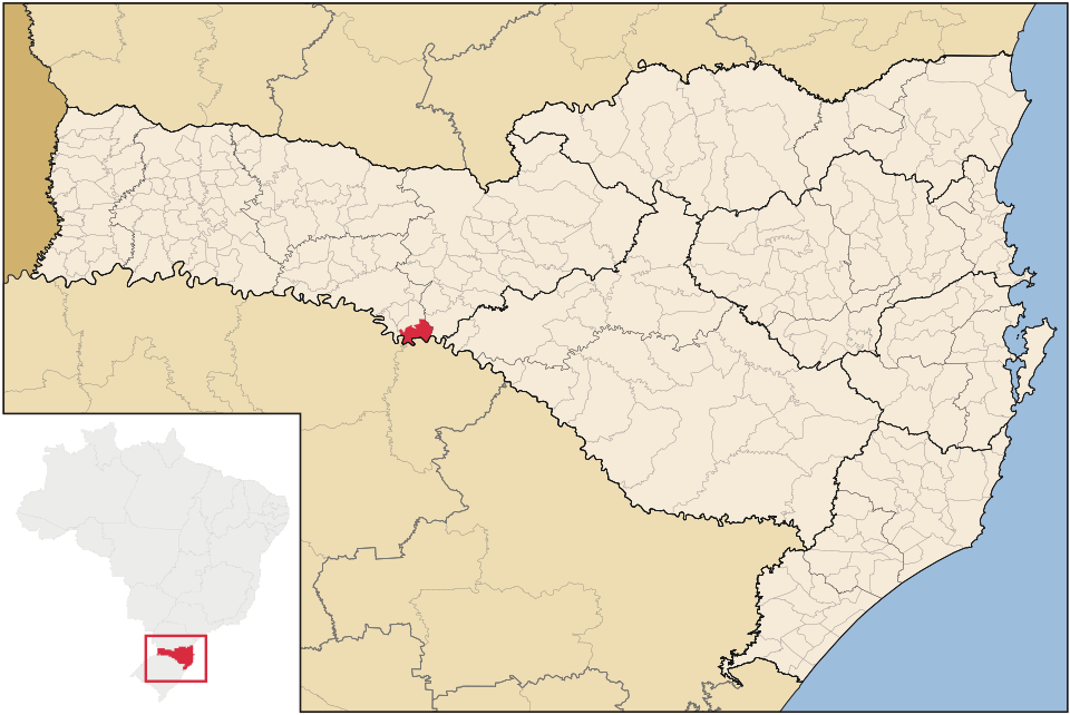 Mapa de localização de Piratuba em SC