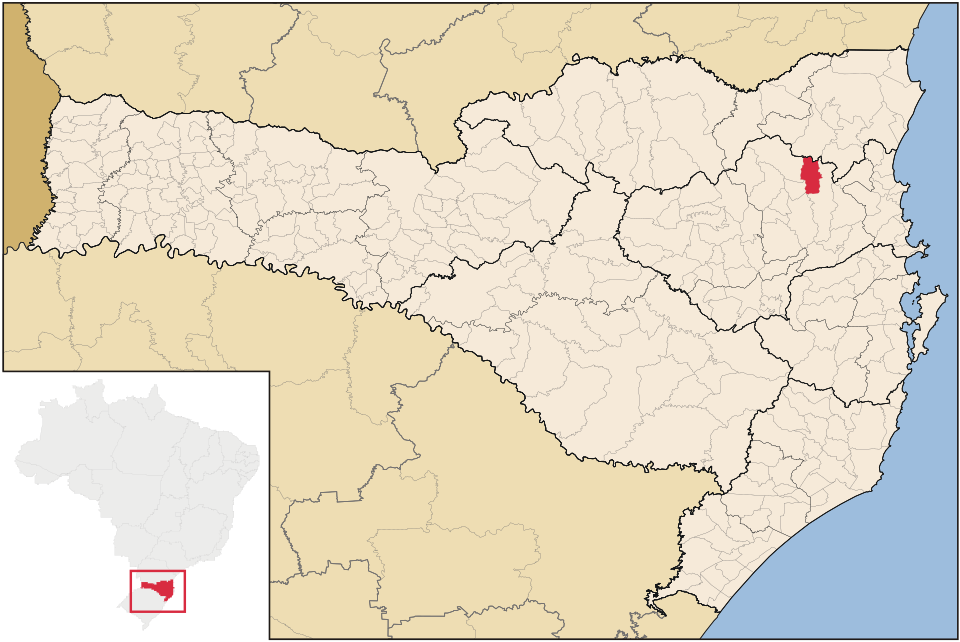Mapa de localização de Pomerode em SC