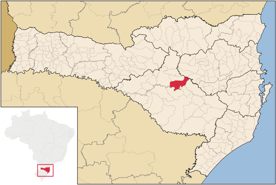 Mapa de localização de Ponte Alta em SC