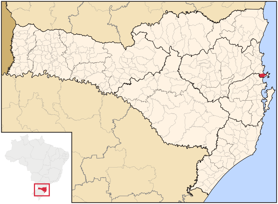 Mapa de localização de Porto Belo em SC