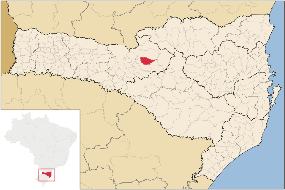 Mapa de localização de Rio das Antas em SC