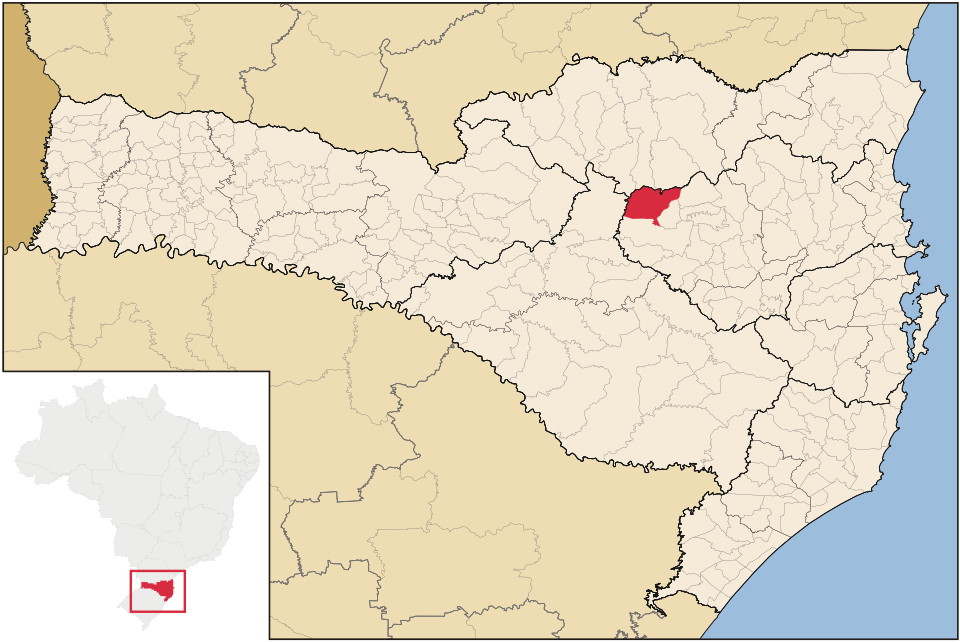 Mapa de localização de Rio do Campo em SC