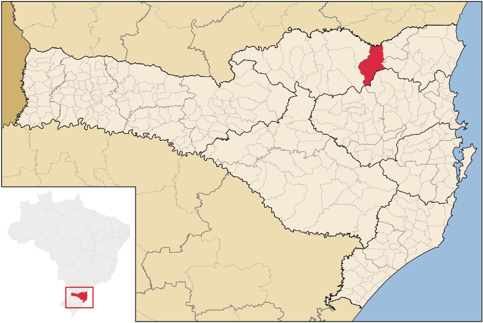 Mapa de localização de Rio Negrinho em SC