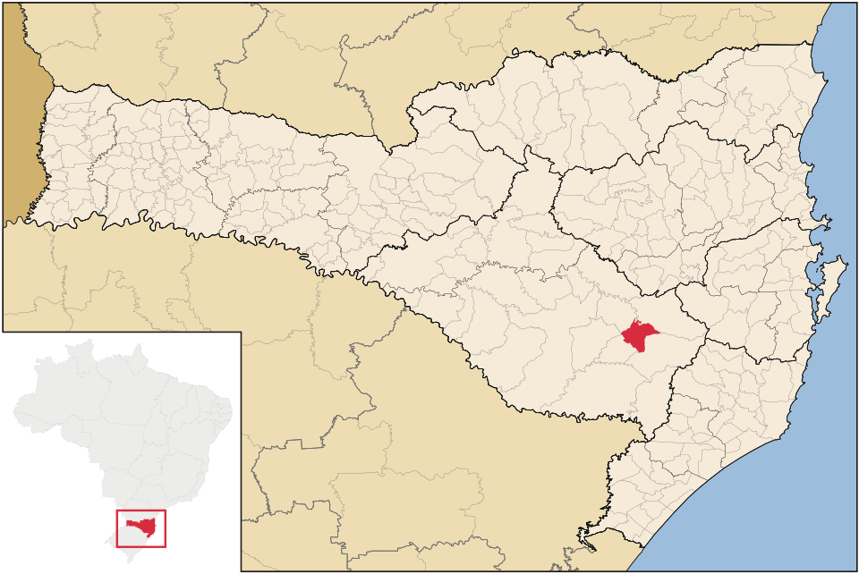 Mapa de localização de Rio Rufino em SC