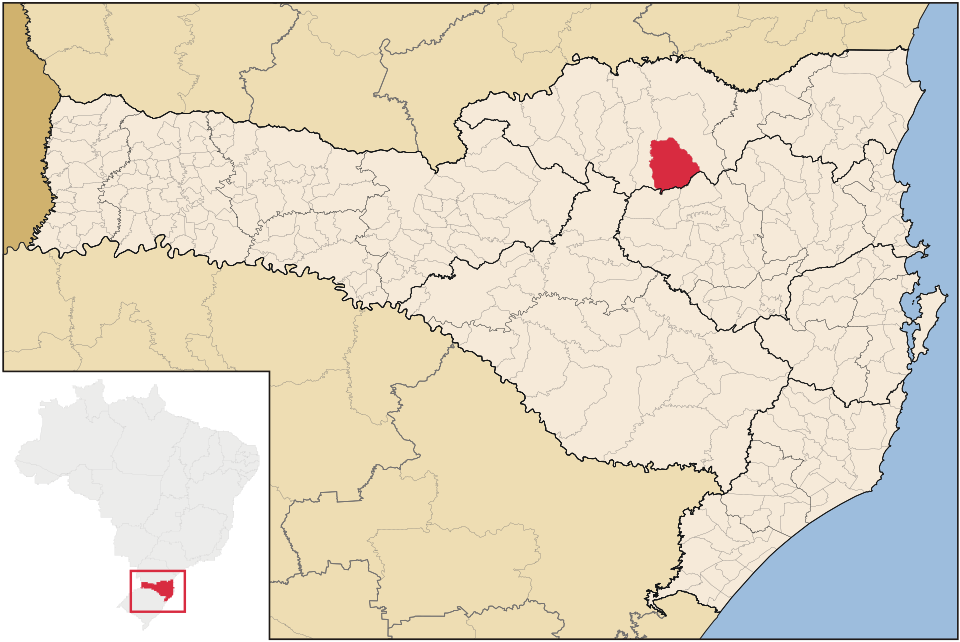 Mapa de localização de Santa Terezinha em SC