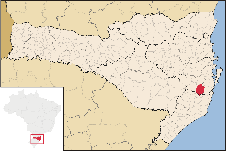 Mapa de localização de São Bonifácio em SC