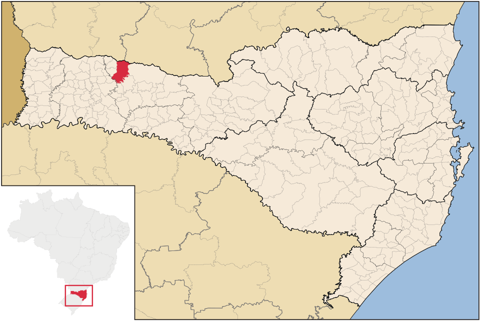 Mapa de localização de São Domingos em SC