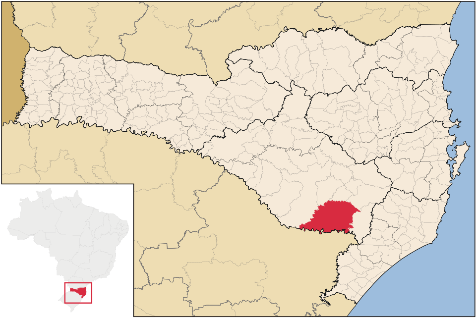 Mapa de localização de São Joaquim em SC