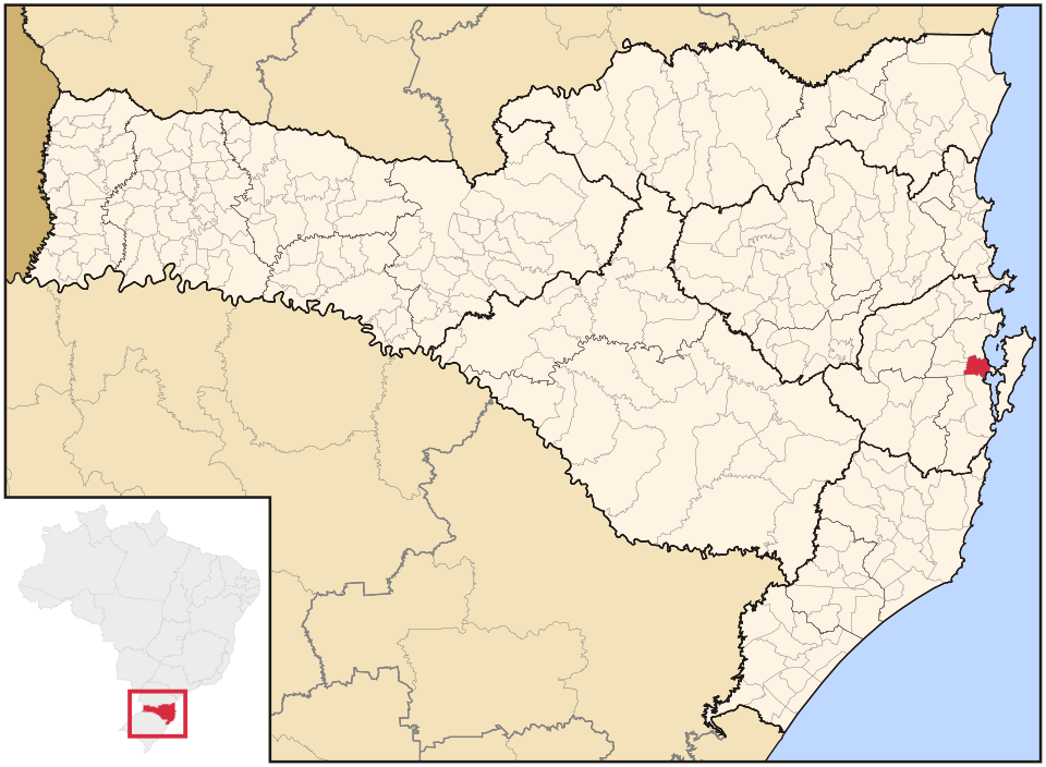 Mapa de localização de São José em SC