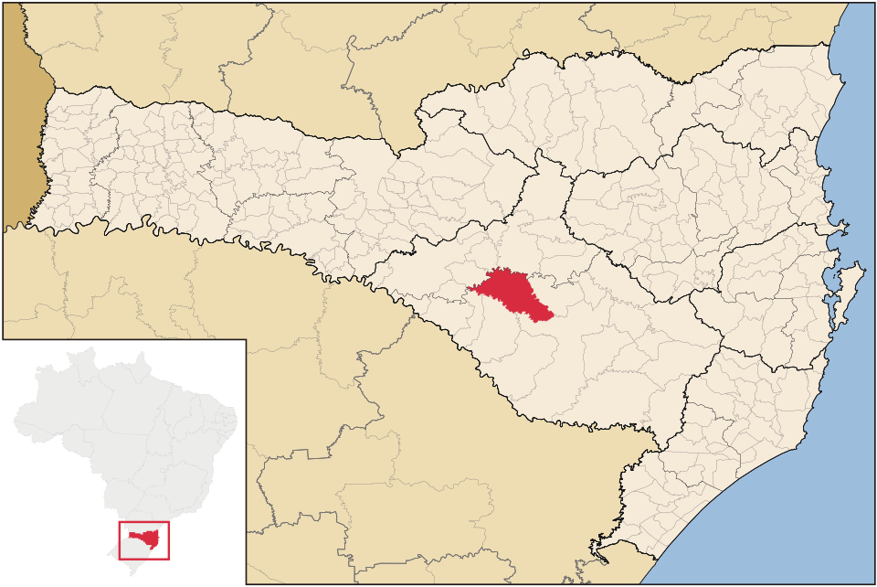 Mapa de localização de São José do Cerrito em SC