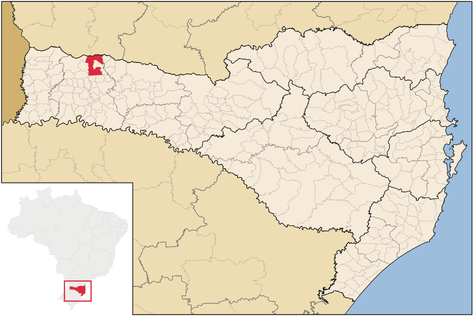 Mapa de localização de São Lourenço do Oeste em SC