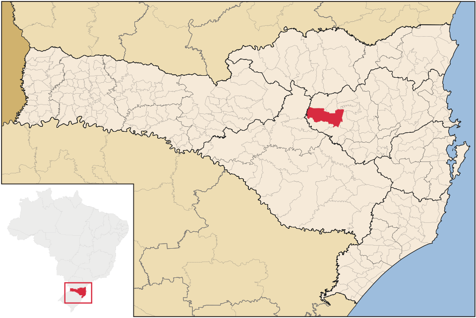 Mapa de localização de Taió em SC
