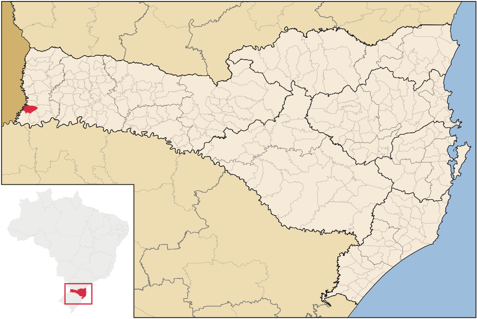 Mapa de localização de Tunápolis em SC