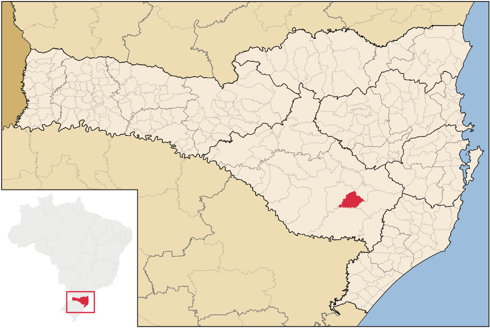 Mapa de localização de Urupema em SC