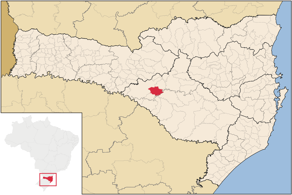 Mapa de localização de Vargem em SC