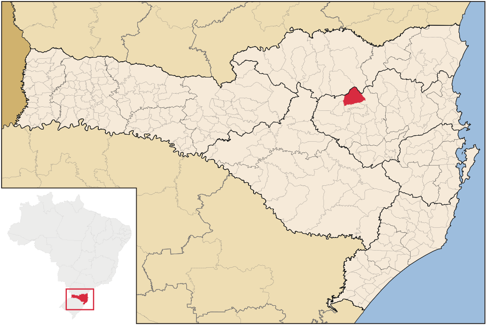 Mapa de localização de Vitor Meireles em SC