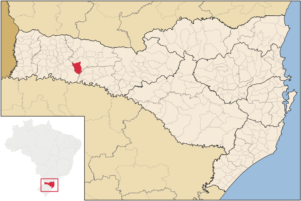 Mapa de localização de Xaxim em SC