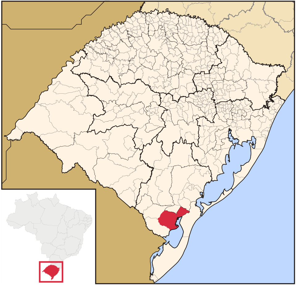 Mapa de localização de Arroio Grande em RS