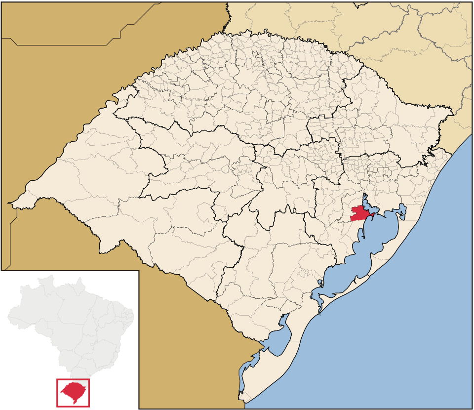 Mapa de localização de Barra do Ribeiro em RS