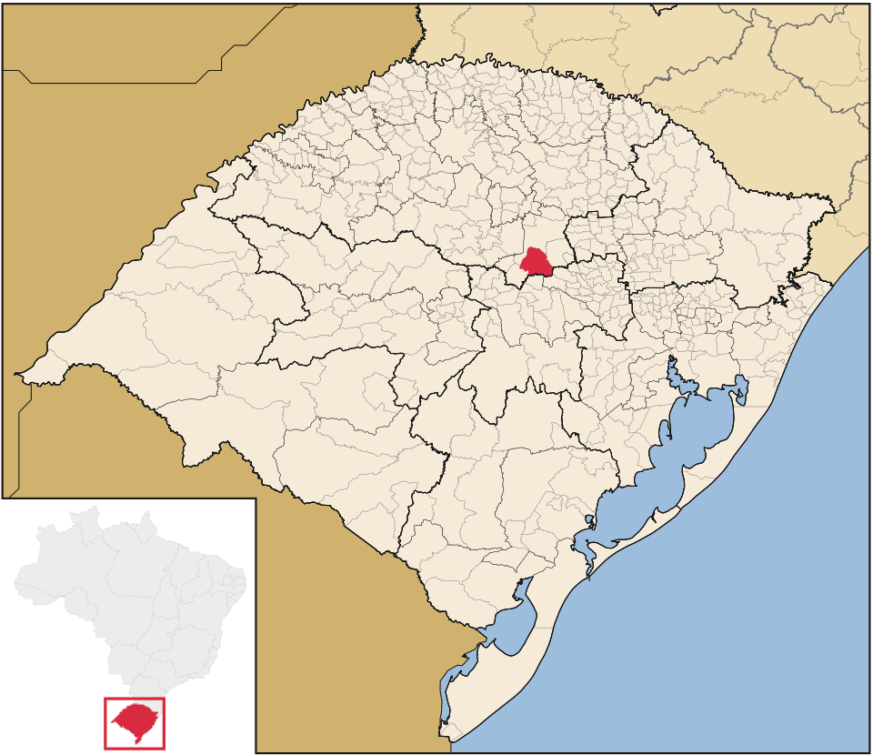 Mapa de localização de Barros Cassal em RS