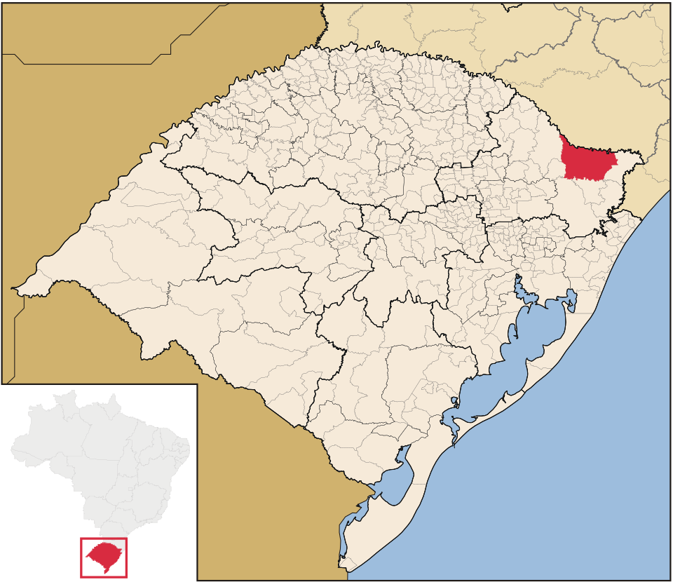 Mapa de localização de Bom Jesus em RS