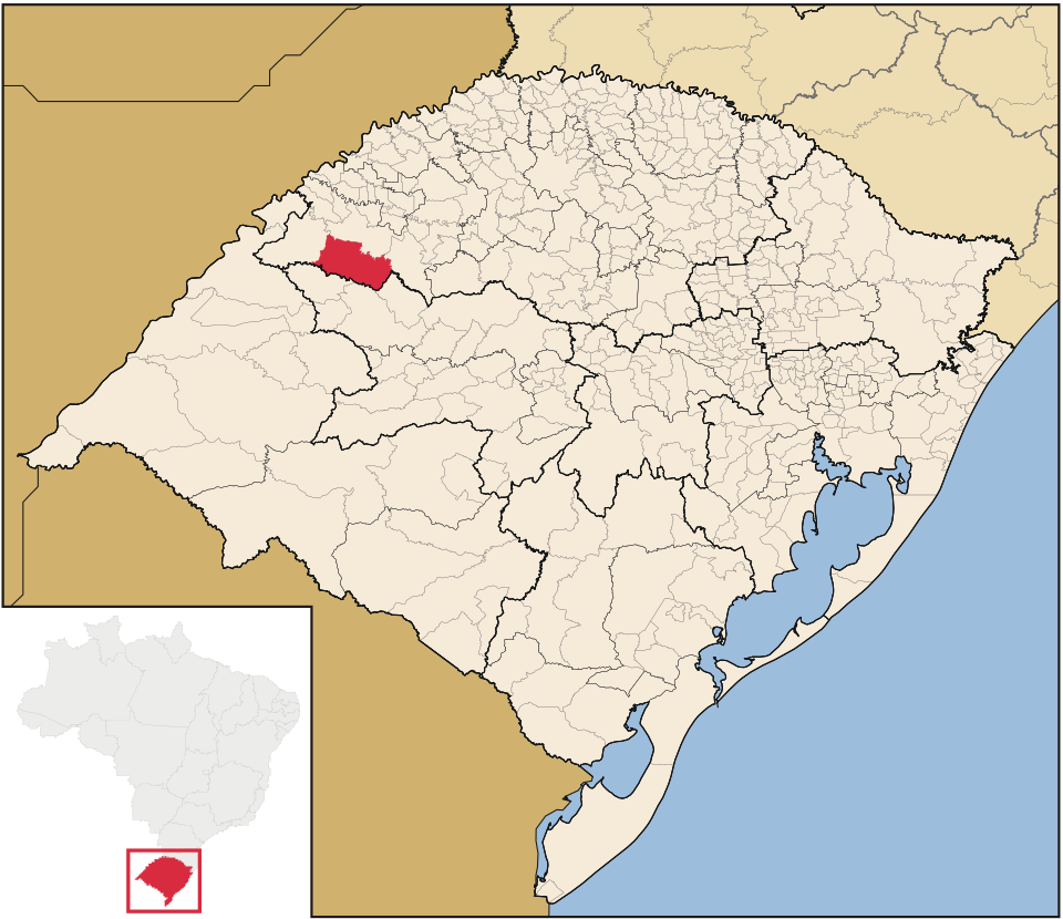 Mapa de localização de Bossoroca em RS