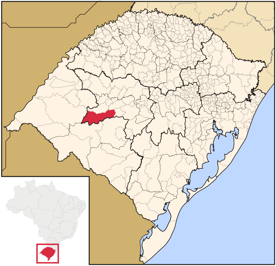 Mapa de localização de Cacequi em RS