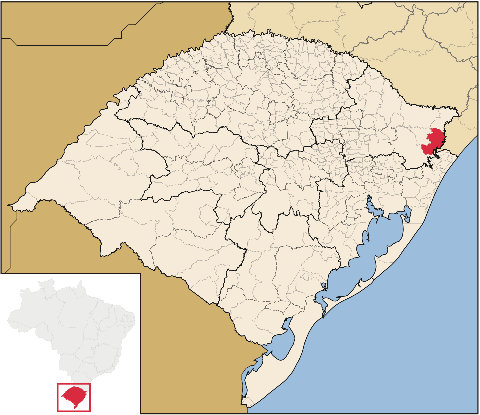 Mapa de localização de Cambará do Sul em RS