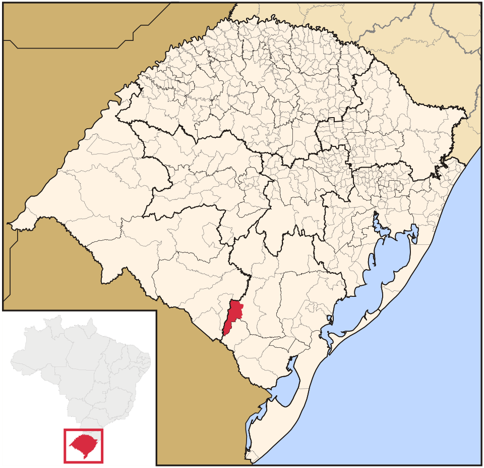 Mapa de localização de Candiota em RS