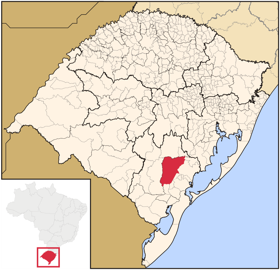 Mapa de localização de Canguçu em RS