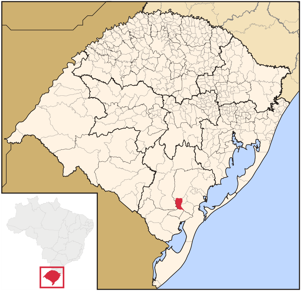 Mapa de localização de Cerrito em RS
