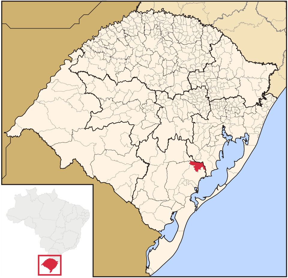 Mapa de localização de Cristal em RS