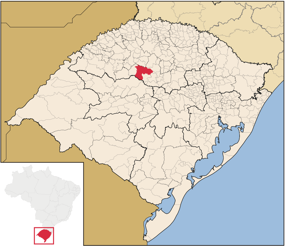 Mapa de localização de Cruz Alta em RS