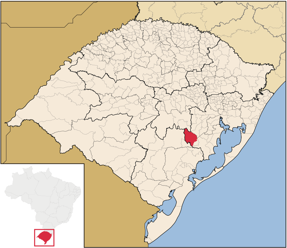 Mapa de localização de Dom Feliciano em RS