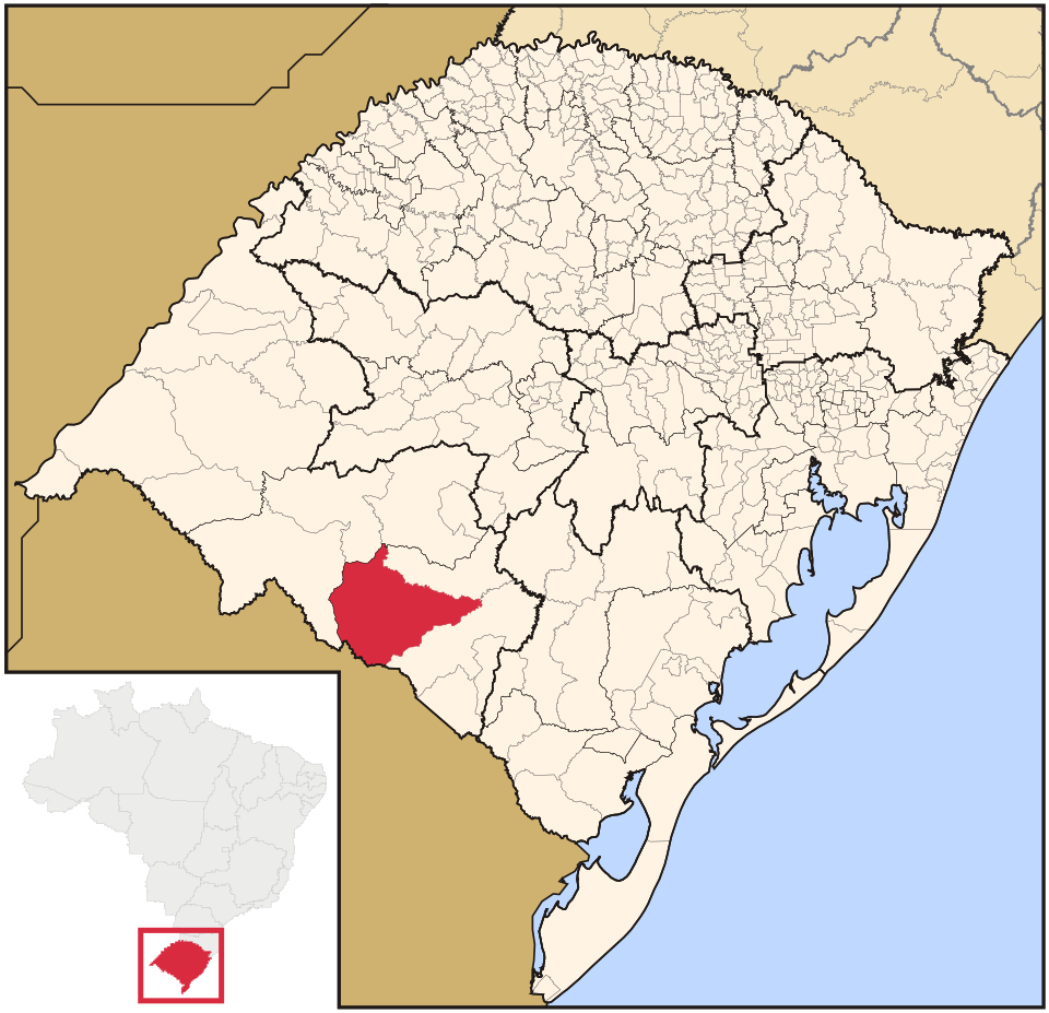 Mapa de localização de Dom Pedrito em RS