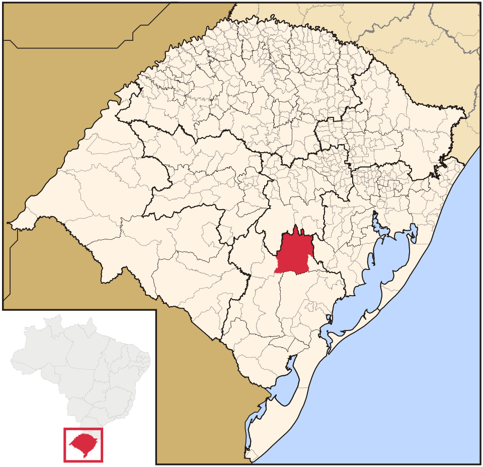 Mapa de localização de Encruzilhada do Sul em RS