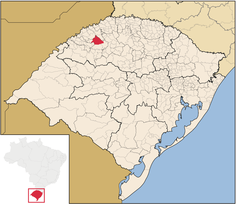 Mapa de localização de Giruá em RS